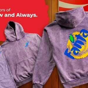 Fanta Purple Sweatshirt Hoodie + Pants Set L